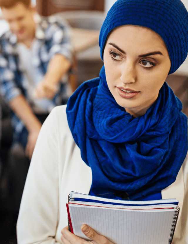 Muslim student experiencing discrimination at school.