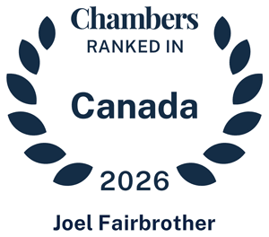 Chambers award to Calgary employment lawyer, Joel Fairbrother for 2025.